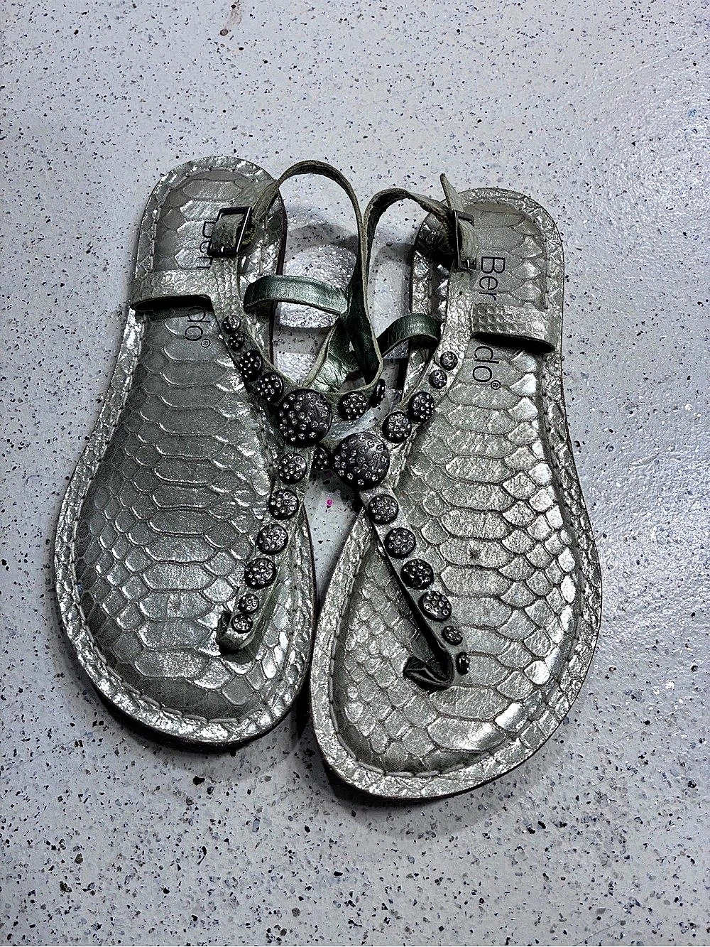 Bernardo Studded Metallic Sandals - Picture 2 of 6